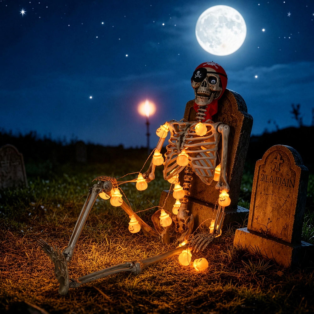 Witchwood™ Yescom Pirate Life Size Skeleton Poseable Full Size 5.6 Ft Haunted House 2026
