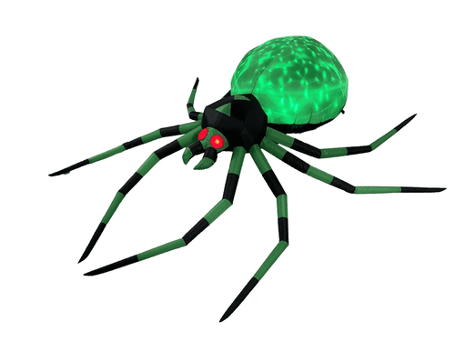 Witchwood™ 12FT Halloween Inflatable Giant Spider with Disco Lights, Outdoor Yard and Garden Decor for Party, Lawn, Holiday, Green
