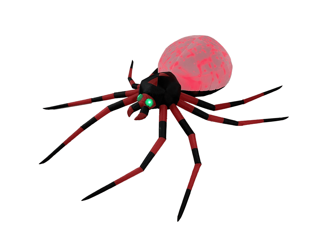 Witchwood™ 12FT Halloween Inflatable Spider with Disco Lights, Outdoor Yard & Garden Decoration, Party and Lawn Display, Pink