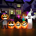 Witchwood™ Vrilay Halloween Inflatables, 7 FT Long 4 Pumpkins with Cute White Ghost Outdoor Decorations, Built-in LEDs, Blow Up Party, Waterproof Yard, Garden, Lawn Decor