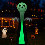 Witchwood™ 12 FT Halloween Inflatables Ghost Outdoor Halloween Decoration w/ Pumpkins Head