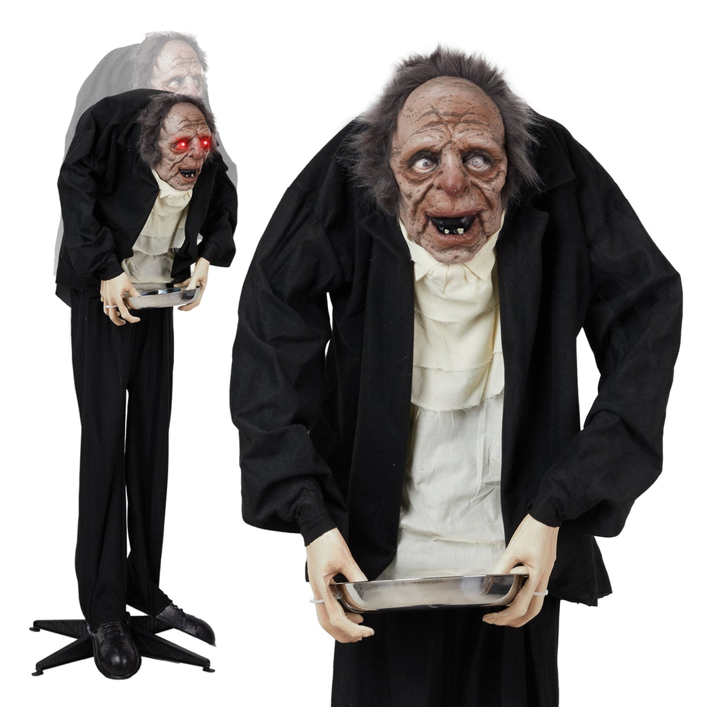 Witchwood™ 5FT Halloween Animatronic Grandpa w/ Candy Dish The Sound Activated Standing Halloween Prop