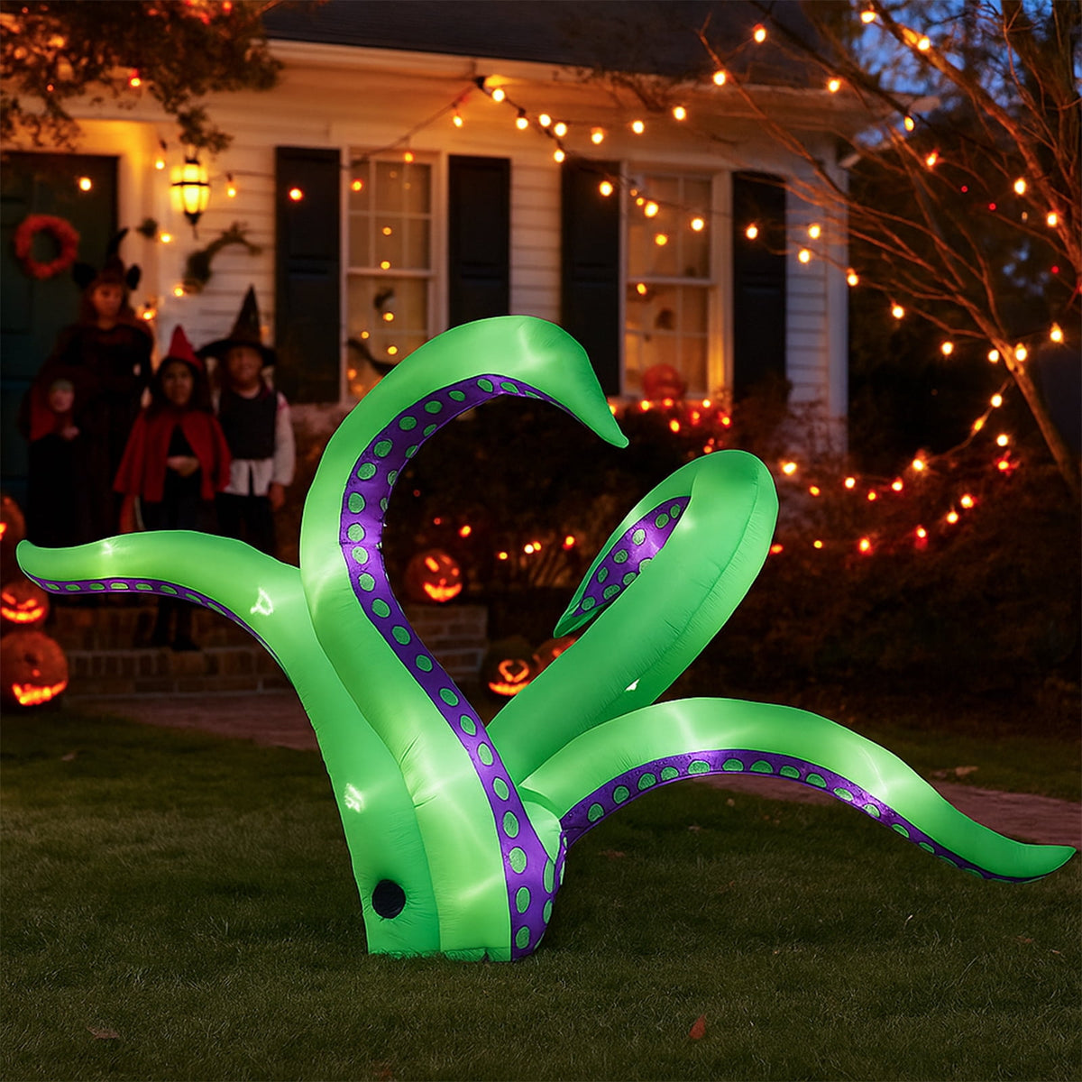 Witchwood™ 7 FT Halloween Inflatables Cape Octopus 2 Pack Giant Octopus Tentacles Halloween Decoration Outdoor