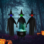 Witchwood™ Zimtwon 5.2ft Halloween Decorations Halloween Witches Halloween Props Sorcerers Animated Wicked Sound LED Lighted Glowing Head
