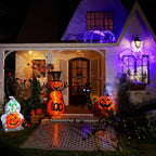 Witchwood™ MARACOL 3.5FT Black Cat Halloween Decor, Animated Eyes Scary Halloween Cat Decor with Witch Hat, Light-Up Black Cat with 125 LED for Outdoor Indoor Yard Porch Lawn Garden
