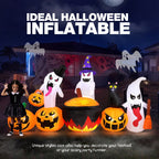 Witchwood™ 8.5FT Halloween Inflatables Pumpkin Ghost Family with Built-in LED Lights, Halloween Blow up Yard Decorations