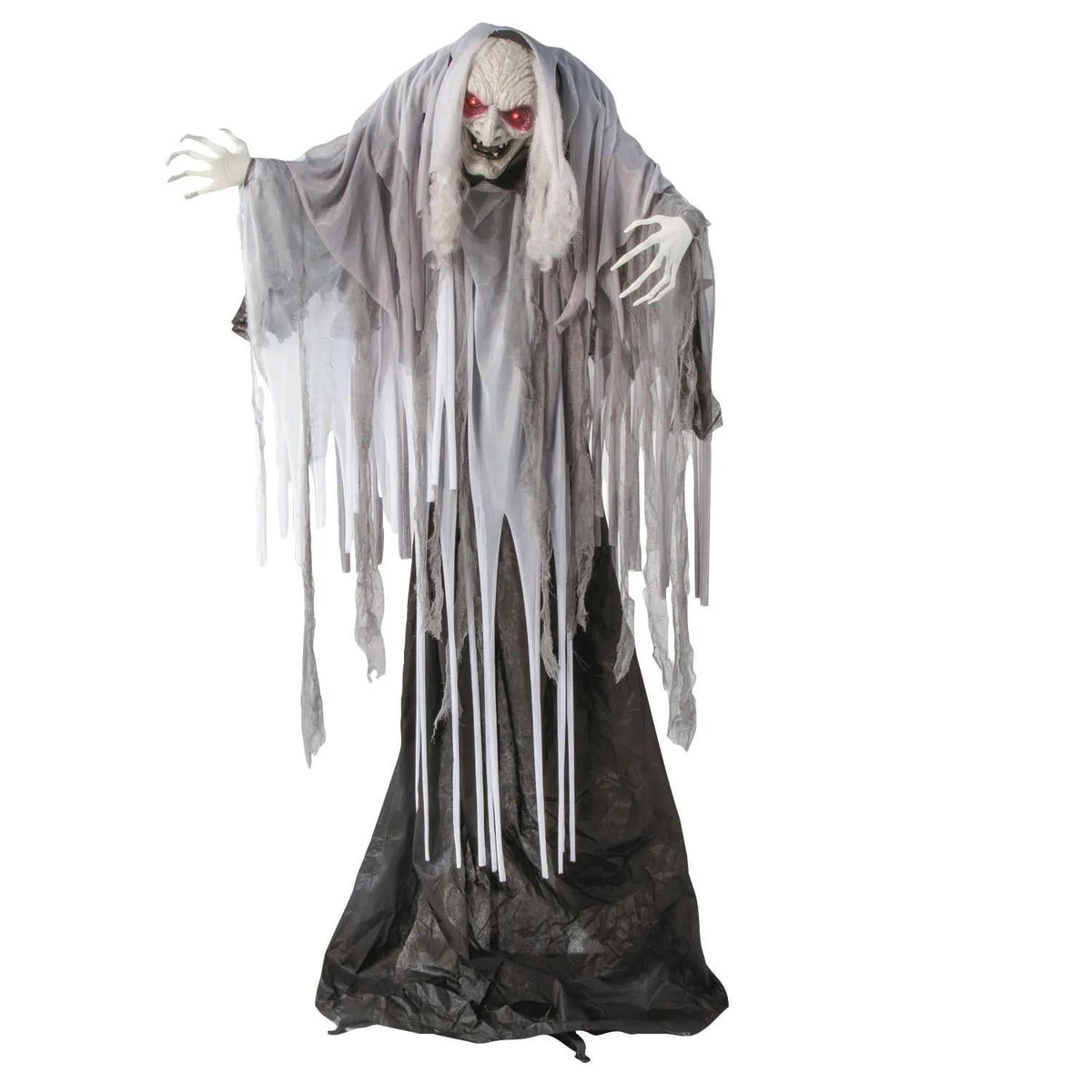 Witchwood™ 5 Ft. 5" Animated Standing Wrinkled Reaper with Hair Halloween Decoration