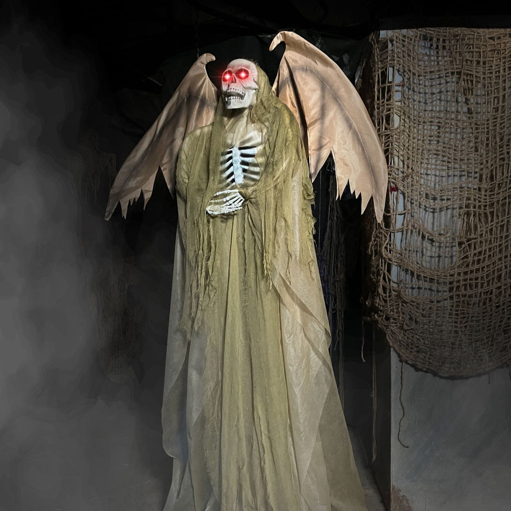 Witchwood™ 5.5 ft Life-size Animatronic Reaper with Wings, Halloween Decoration, HHWINGSKEL-4FLSA