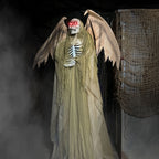 Witchwood™ 5.5 ft Life-size Animatronic Reaper with Wings, Halloween Decoration, HHWINGSKEL-4FLSA