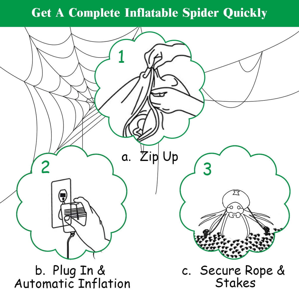 Witchwood™ Gymax 6FT Halloween Inflatable Blow-Up Spider w/ LED Lights Outdoor Yard Decoration