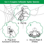 Witchwood™ Gymax 6FT Halloween Inflatable Blow-Up Spider w/ LED Lights Outdoor Yard Decoration
