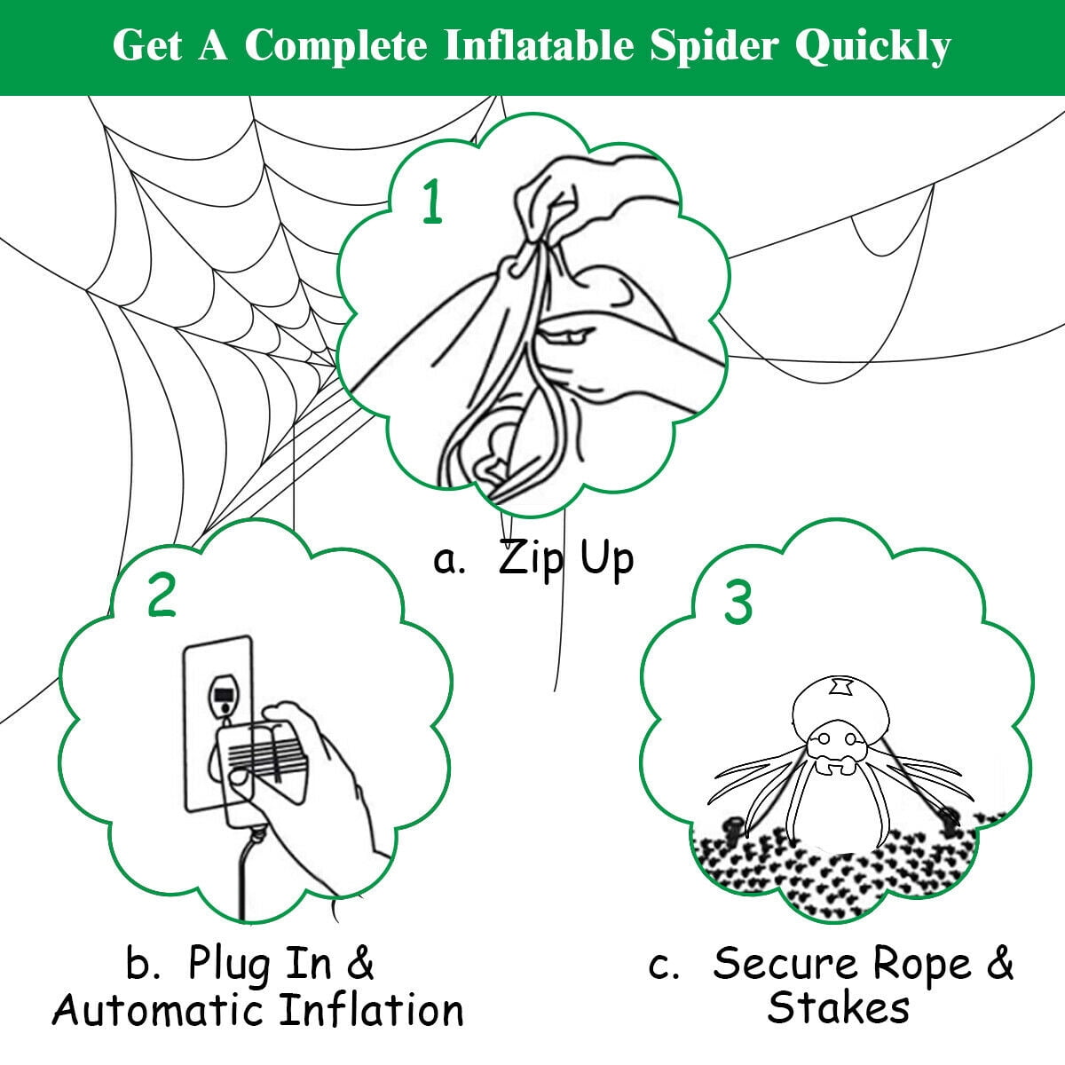 Witchwood™ Gymax 6FT Halloween Inflatable Blow-Up Spider w/ LED Lights Outdoor Yard Decoration
