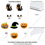 Witchwood™ Big Dot of Happiness Jack-O'-Lantern Halloween - Black Cat Ghost Skull & Witch Hat Lawn Decor - Outdoor Kids Halloween Party Yard Decorations - 10 Pc