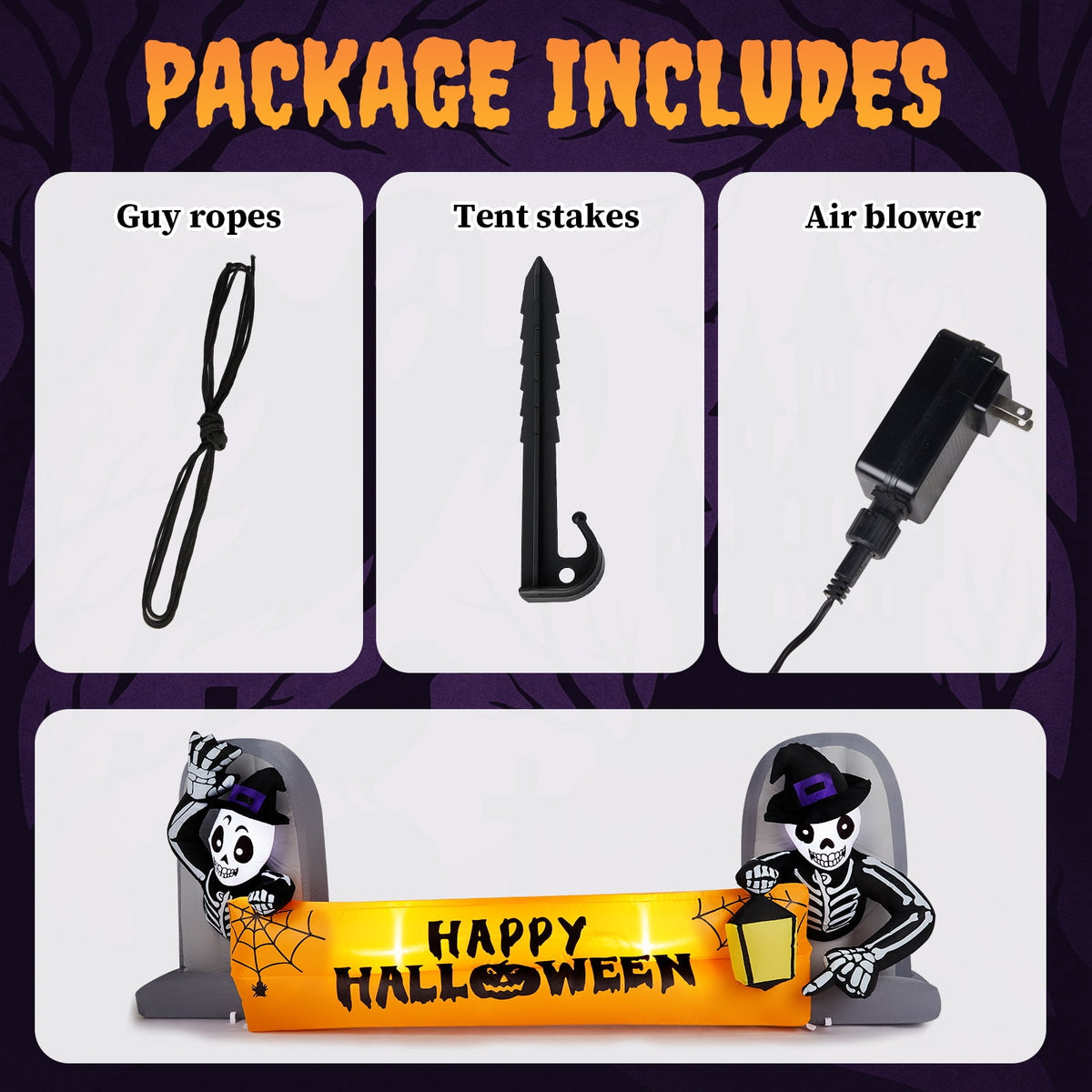 Witchwood™ 10' Halloween Inflatables Outdoor Halloween Tomb Decoration Banner Blow up Decor