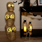 Witchwood™ 37" Skull Stack Statue with LED Eyes, Halloween Decor, HHMG036-1SKL-NAT
