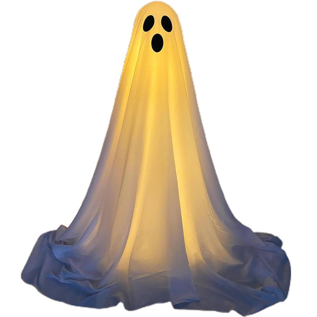 Witchwood™ Halloween Ghost Decorations 8ft Tall Glowing White Fabric Ghost with Light Stand for Front Porch Yard Indoor Outdoor Spooky Party Decor