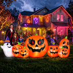 Witchwood™ 7.9FT Halloween Inflatable Pumpkin Ghost with Lights, Halloween Blow Ups Outdoor Decoration for Home Party