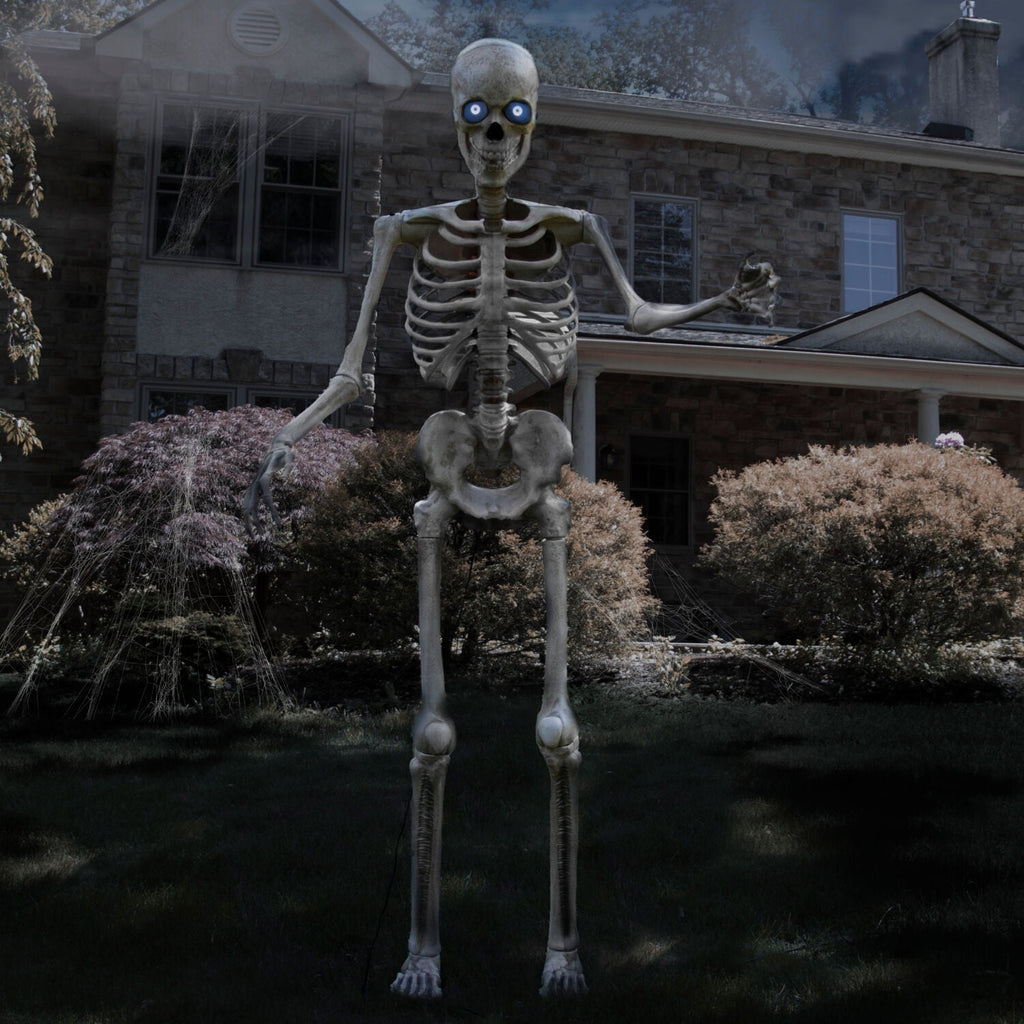 Witchwood™ 8 ft Tall Motion-Activated Towering Skeleton, Premium Talking Halloween Animatronic Decoration, Plug-In, HHTWRSKEL-2FLSA