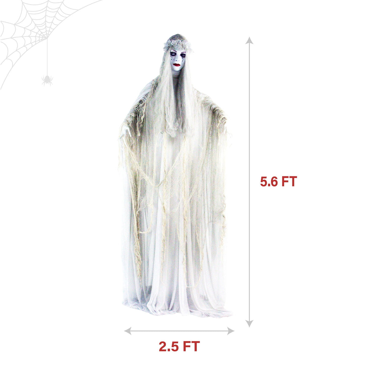 Witchwood™ 6.5 Ft Life-Size Animatronic Bride Indoor/Outdoor Halloween Decoration, Multicolor, HHLADY-2FLSA
