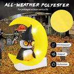 Witchwood™ Costway 4.3 x 5.1 ft Inflatable Owl on Moon LED Lighted Halloween Decoration w/ Large Moon & Wizard Owl w/ Stakes & Sandbags