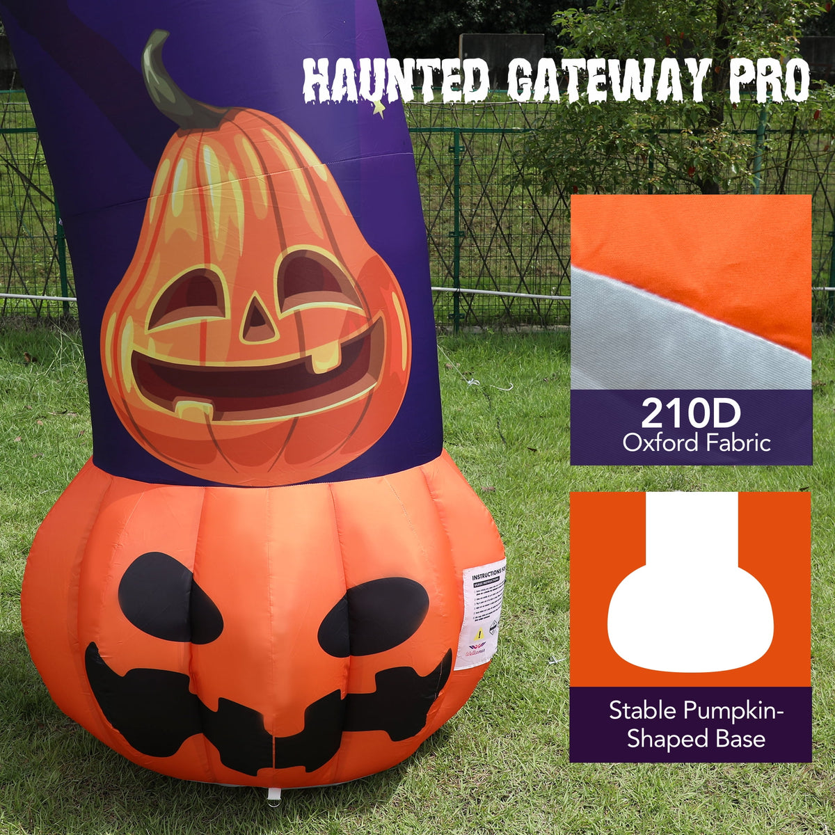 Witchwood™ Wellcomer 27ft Halloween Giant Inflatable Pumpkin Arch with Built-in Blower - Halloween Outdoor Decor