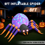 Witchwood™ 8 FT Halloween Spider Inflatables Outdoor Decorations, Blow Up Yard Decoration with Built-in LED Lights for Holiday, Party, Yard, Garden