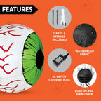 Witchwood™ 2 Pack Halloween Inflatable Eyes Decoration with Build-in LEDs,3 ft Blow Ups Green Eyes for Yard,Halloween Decor Outdoor with LEDs Party Supplies Blow up Decoration