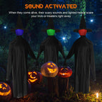 Witchwood™ Zimtwon 5.2ft Halloween Decorations Halloween Witches Halloween Props Sorcerers Animated Wicked Sound LED Lighted Glowing Head