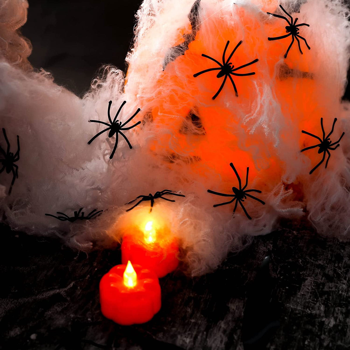 Witchwood™ Vafful Halloween Decoration Outdoor Yrad Spider Web 275'' and 59'' Giant Spider with 20 pcs Small Spider and 40g Stretch Cobwebs for Indoor Outdoor Yard Haunted House Party Halloween Decor