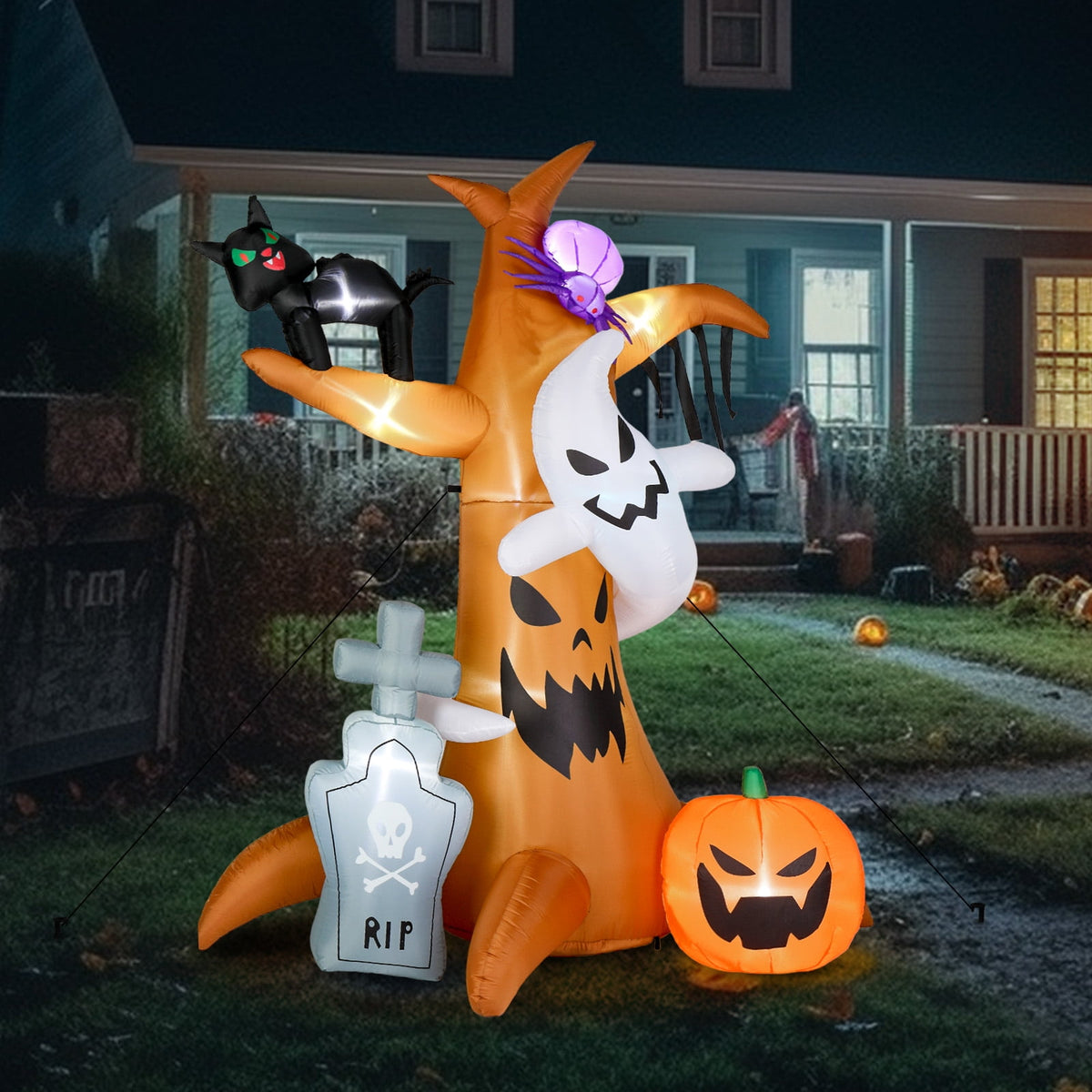 Witchwood™ OverPatio 7.8' Halloween Inflatables Outdoor Halloween Decoration with 9pcs LED Lights
