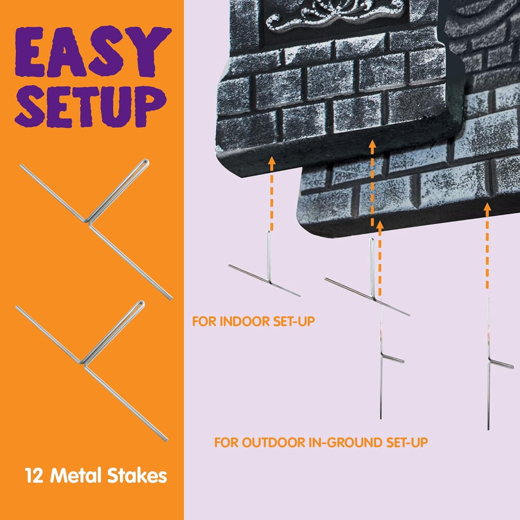 Witchwood™ 17" Halloween 5 Pack Tombstone Decorations, Foam RIP Graveyard Signs Cemetery Headstones Scary Outdoor Indoor Halloween Decor with 12 Metal Stakes for Easy Set Up, Waterproof for Garden Lawn