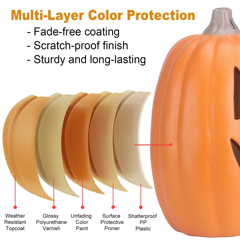 Witchwood™ 16in Pre-lit Halloween Pumpkin Jack O' Lantern with Bulbs for Porch, Front Door, Fireplace, Outdoor Decor