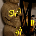 Witchwood™ 37" Skull Stack Statue with LED Eyes, Halloween Decor, HHMG036-1SKL-NAT