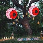 Witchwood™ Costway 2 Pack 3 FT Halloween Inflatable Eyeballs w/ Air Blower & Red LED Lights