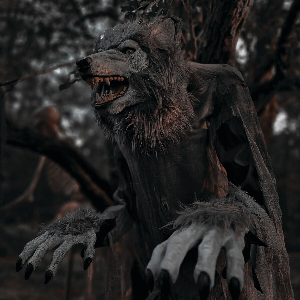 Witchwood™ 7 ft Tall Motion-Activated Towering Werewolf, Premium Halloween Animatronic, Plug-In, HHTWRWOLF-1FLSA
