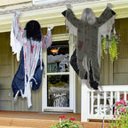 Witchwood™ 2 Pack 47 inch Halloween Decor Climbing Zombie Skeleton with Bloodstains,Halloween Hanging Decorations Indoor and Outdoor Yard Decorations