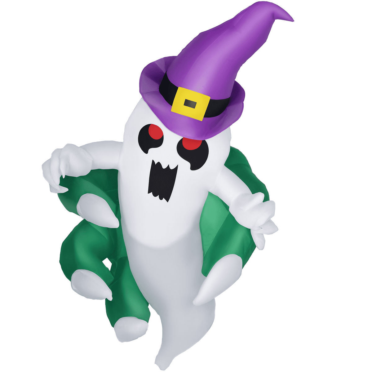 Witchwood™ Outsunny 3.9ft Inflatable Halloween Window Sticker Ghost, Halloween Decoration with LED Lights for Garden Indoor Outdoor
