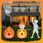 Witchwood™ 2.8FT Halloween Inflatable Animated Pumpkin Ghost, 2 White LED Lights, Weather-Resistant Polyester, for Small Spaces/Accent Decor