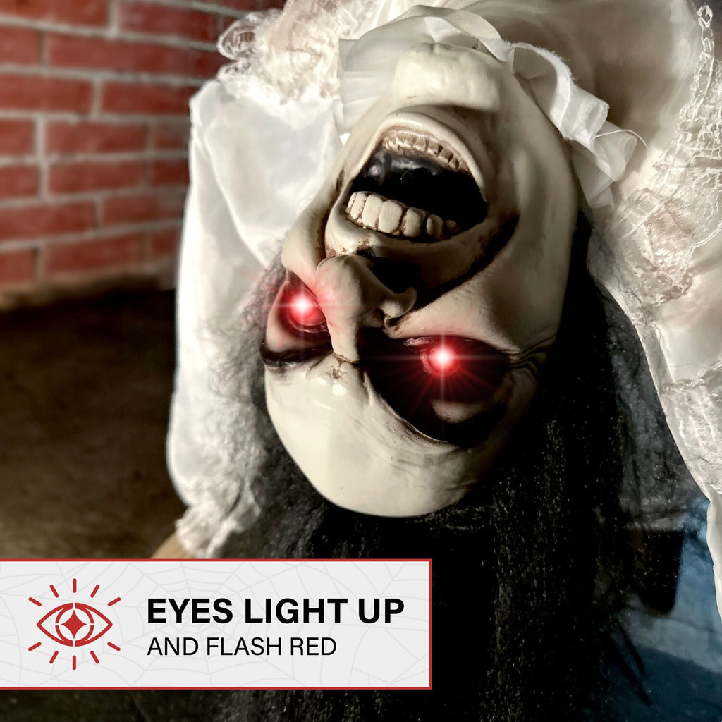 Witchwood™ Lifesize 35" Animatronic Possessed Woman with Lights and Sound, Halloween Decoration,HHLADY-11FLSA