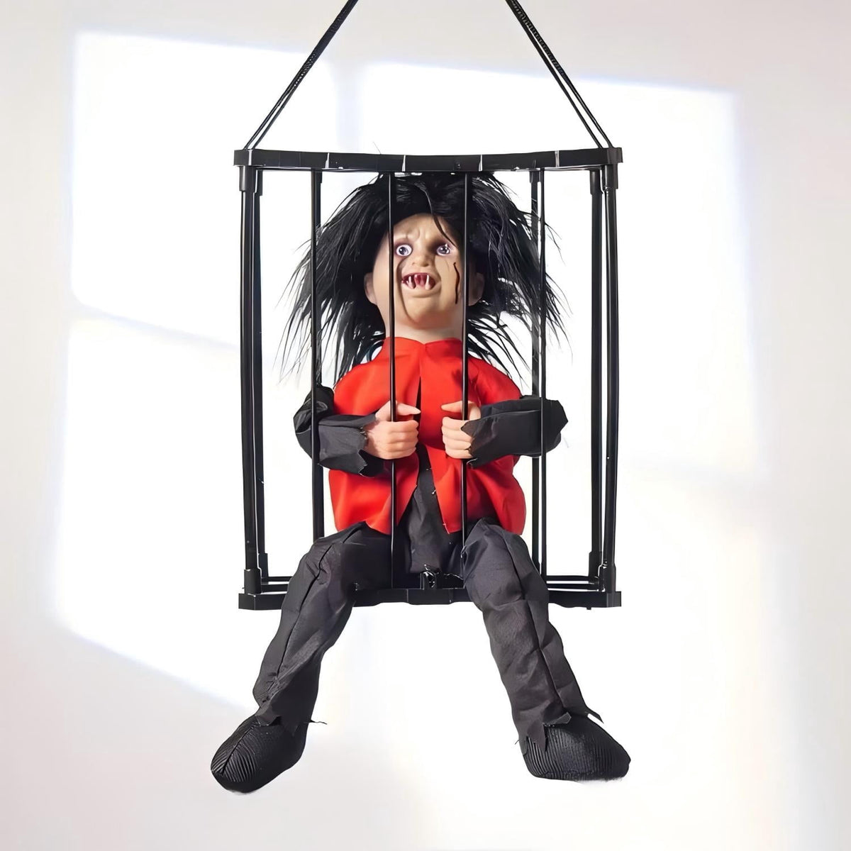 Witchwood™ Halloween Animated Decorations, Halloween Decor Prop Scary Haunted Doll Horror with Red Lighting Eyes Spooky Sounds & Motion Sensor for Home Indoor Outdoor