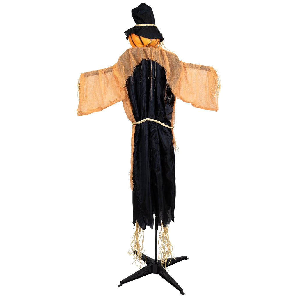 Witchwood™ Animated Jack-O'-Lantern Scarecrow Halloween Decoration - 6'