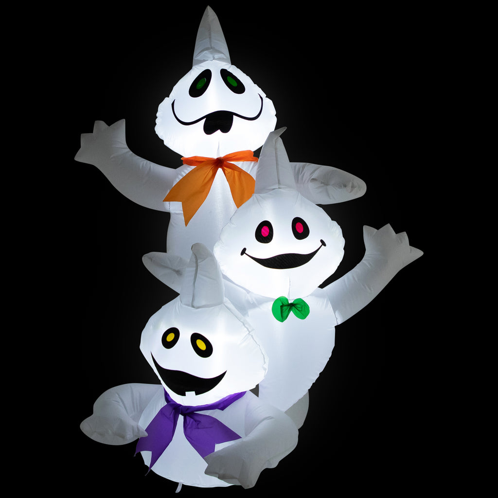 Witchwood™ LED Lighted Ghost Trio Inflatable Outdoor Halloween Decoration - 3.5'- Warm White Lights