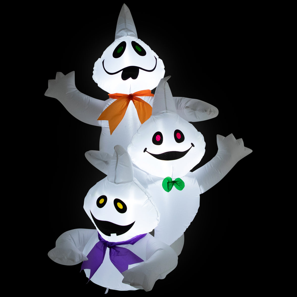 Witchwood™ LED Lighted Ghost Trio Inflatable Outdoor Halloween Decoration - 3.5'- Warm White Lights