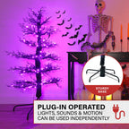 Witchwood™ 5 ft Dancing Halloween Tree Animatronic, Halloween Decor, HH050DANCETR-PUR