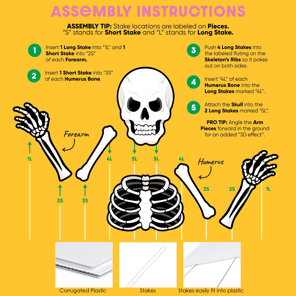 Witchwood™ Big Dot of Happiness Scary Skeleton - Big Skeleton Yard Sign Outdoor Lawn Decorations - Halloween Party Yard Signs