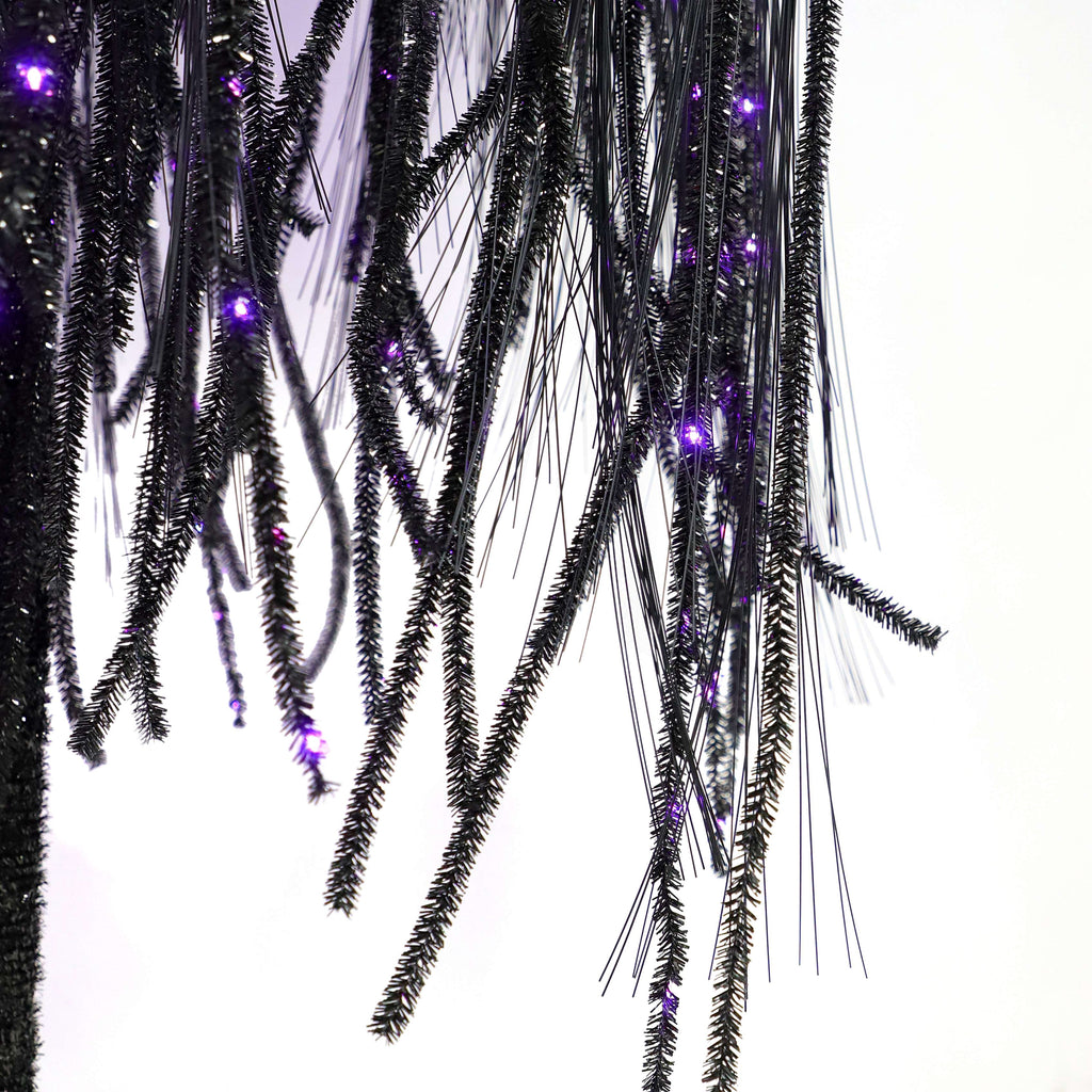 Witchwood™ 6 ft Black Willow Tree with Orange and Purple LED Lights for Outdoor Halloween Decor