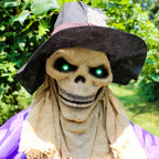 Witchwood™ 6 ft Standing Halloween Scarecrow Yard Decoration with LED Green Eyes, HHSCR-5FLS