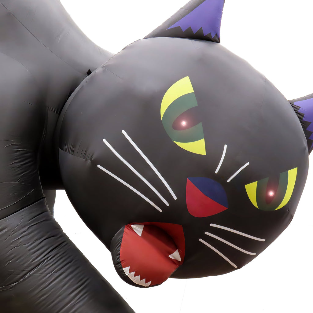 Witchwood™ 20 ft. Inflatable Halloween Black Cat, 4 Red LED Lights