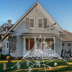 Witchwood™ HKKDKTA Halloween Spider Web Lights Decoration, 250 LED Giant Spider Web 16.4ft Light Up Halloween Web Lights for Yard, Porch Decor (Purple)