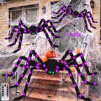 Witchwood™ Halloween Spider Decorations Set, 5FT and 2 Pack 4FT Lighted Giant Spider Decorations for Halloween Party Indoor Outdoor Yard Home Decor